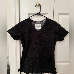 Vera Bradley Black Scrub Top